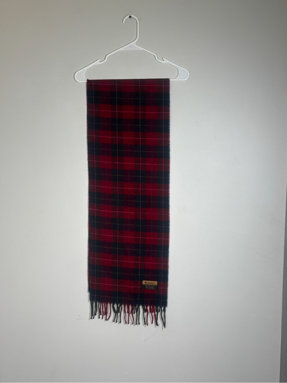 Jockey Red and Black Plaid Fringe Scarf - Picture 1 of 7